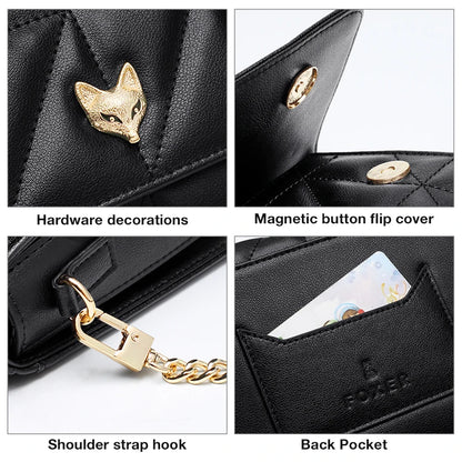Women's Flap Black Stylish Crossbody Bag | Dotflakes