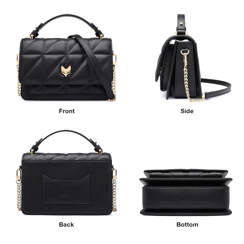 Women's Flap Black Stylish Crossbody Bag | Dotflakes