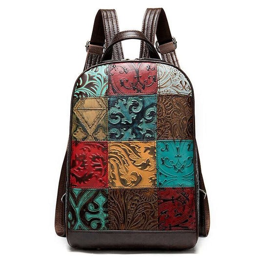 Girls' Colorful Embossing Schoolbag Backpack | Dotflakes