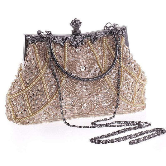 Ladies Hand Beaded Embroidered Evening Party Handbags Dotflakes