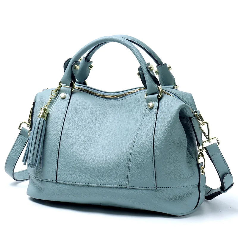 Ladies Leather Large Capacity Multi-compartment Handbag | Dotflakes
