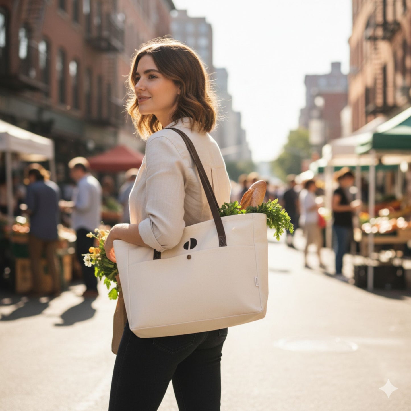 Dotflakes Minimalist Tote | Spacious & Foldable