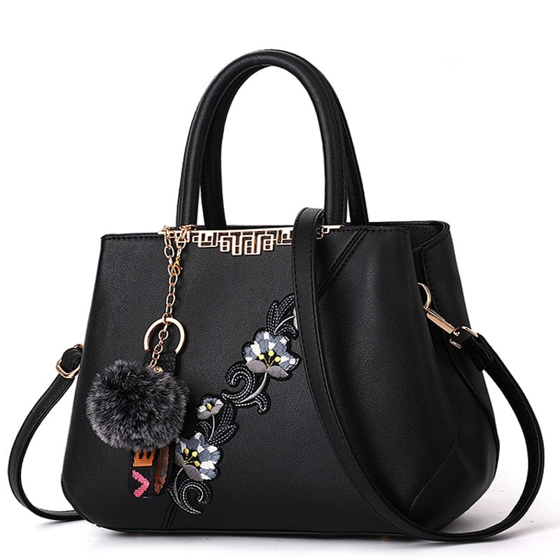 Women’s Embroidered Leather Handbag | Dotflakes