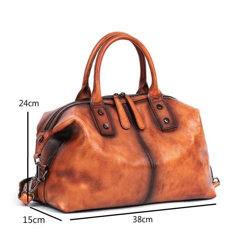Women's Vintage Leather Dumpling Handbag | Dotflakes