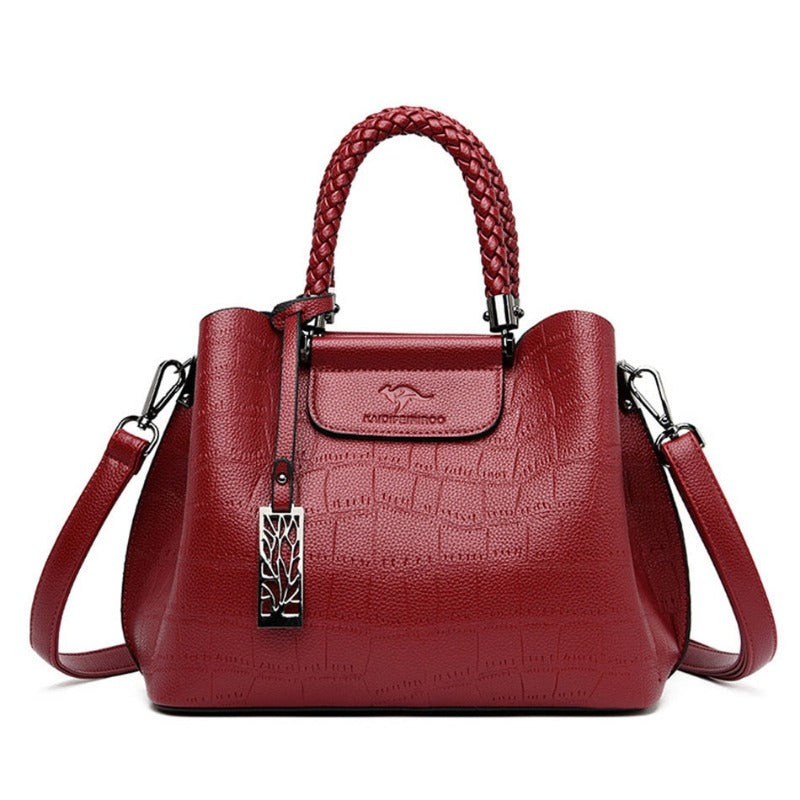 Ladies Hand-knitted Luxury Stone Pattern Handbag | Dotflakes