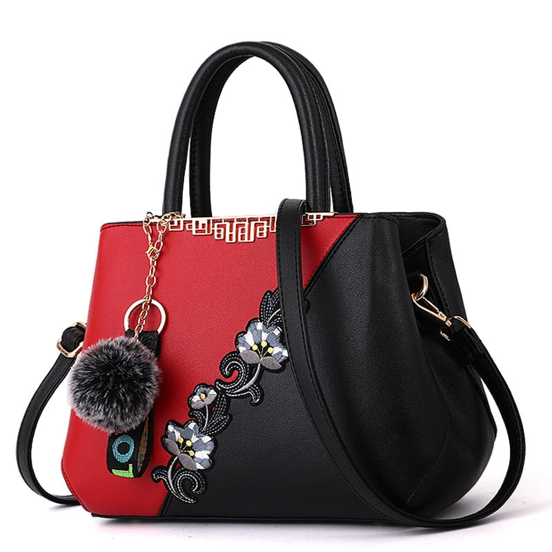 Women’s Embroidered Leather Handbag | Dotflakes