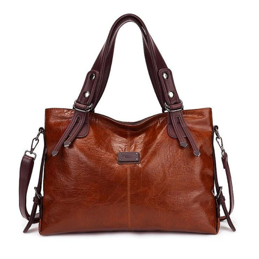 Women's Leather Tote Shape Handbag | Dotflakes