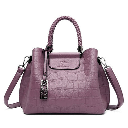Ladies Hand-knitted Luxury Stone Pattern Handbag | Dotflakes