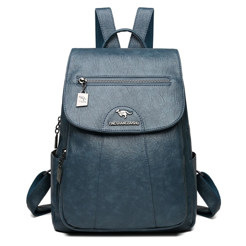 Women's Casual Soft Leather Schoolbag Backpacks - Dotflakes