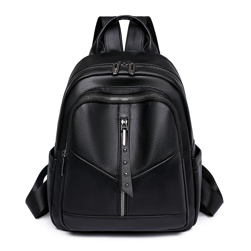 Women's Soft Leather Anti Theft Travel Backpack | Dotflakes