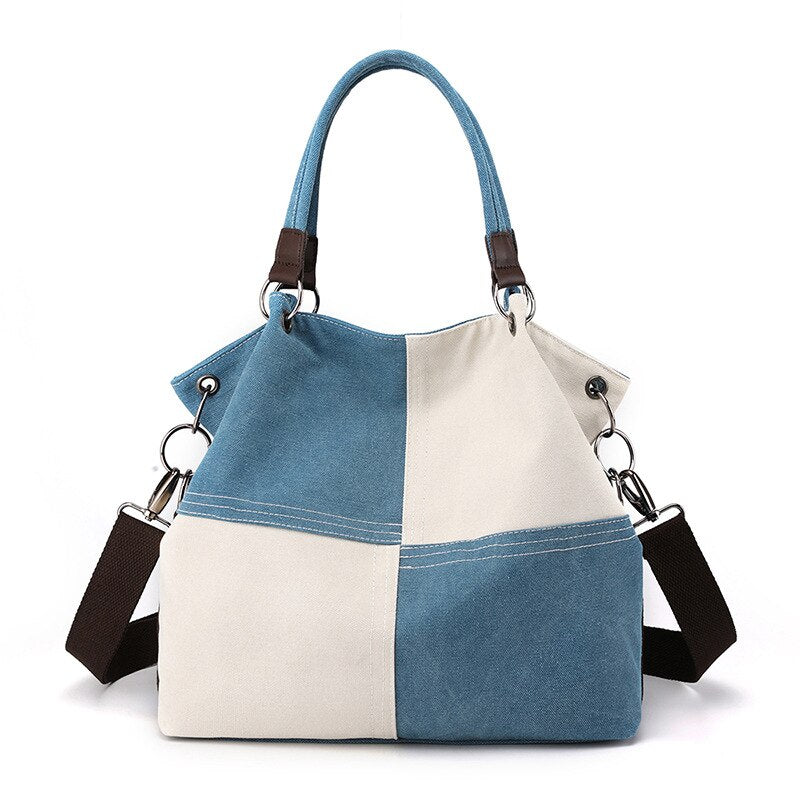 Ladies Contrast Bicolor Trendy Tote Bag | Dotflakes