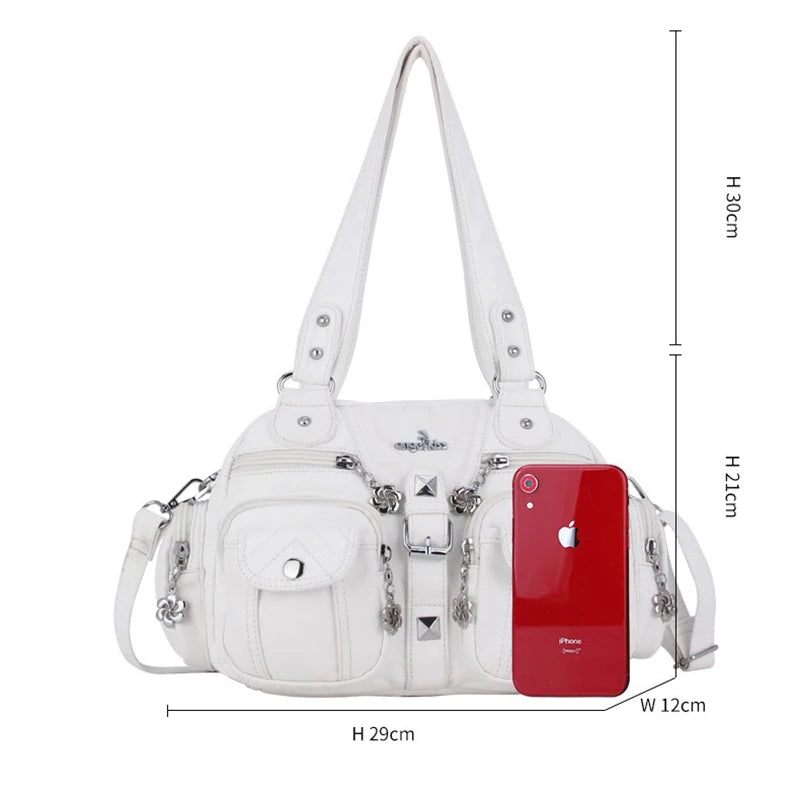 Ladies Multi-Pocket Shoulder Satchel Bag | Dotflakes