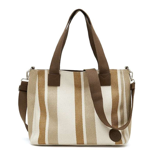Ladies Fabric Stripped Light Shopping Totes | Dotflakes