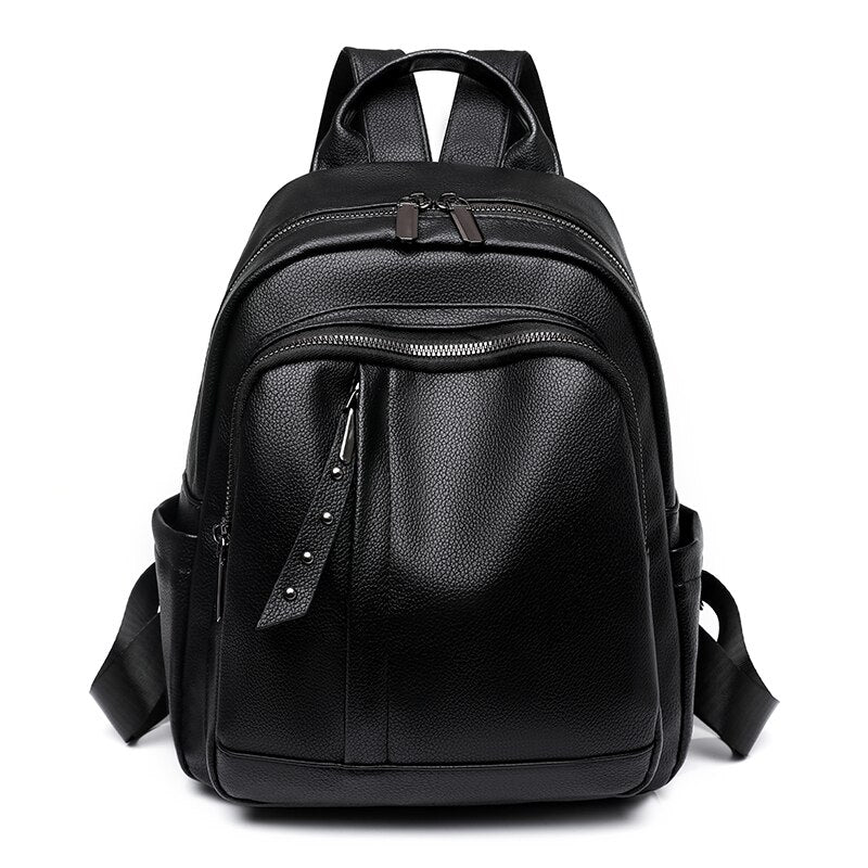 Women's Soft Leather Anti Theft Travel Backpack | Dotflakes