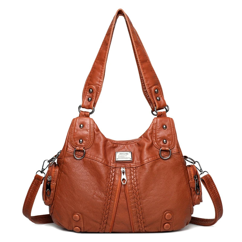 Luxury Soft Leather Shoulder Bag for Women | Dotflakes