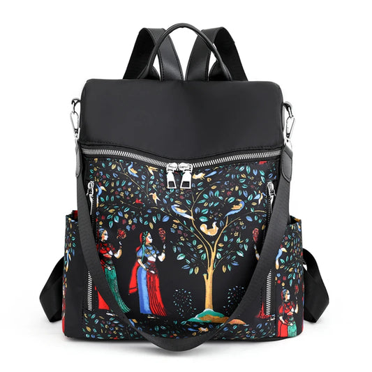 Women's Oxford Embroidery Backpack | Dotflakes
