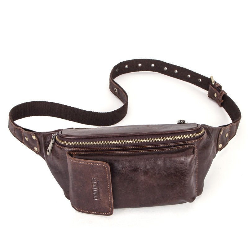 Brown Leather Waist Belt Bag | Dotflakes