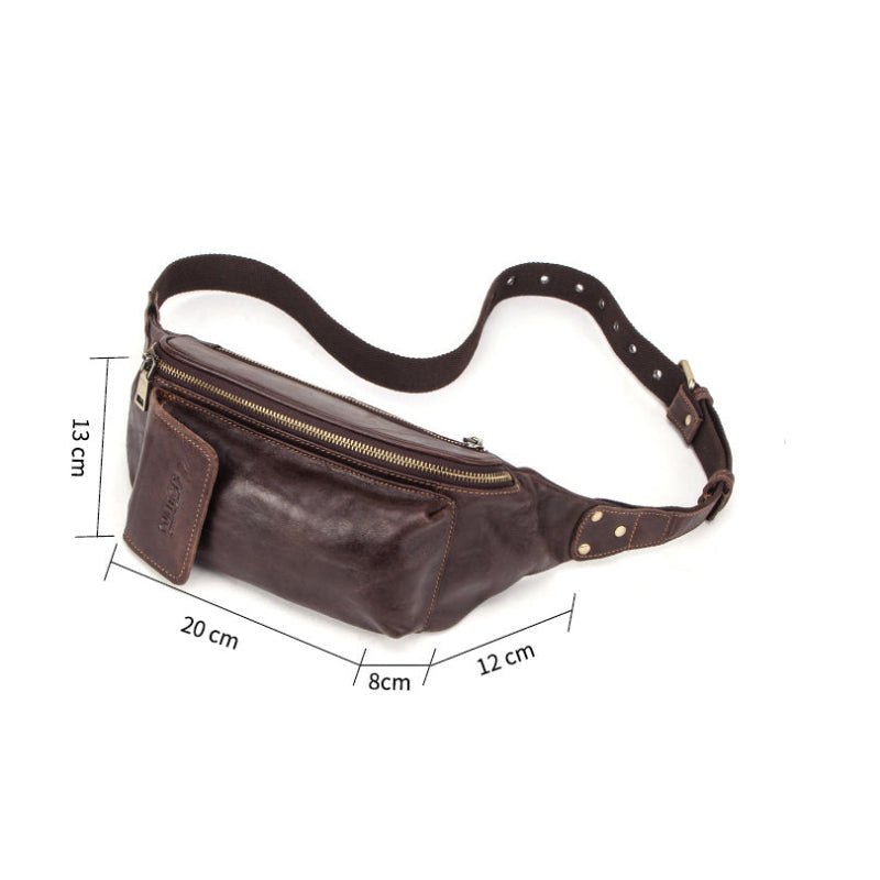 Brown Leather Waist Belt Bag | Dotflakes Inc.