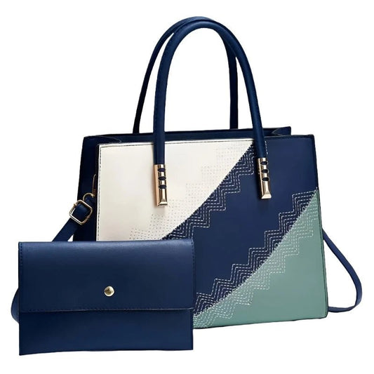 Fashion Spliced Women's Handbag+Wallet | Dotflakes