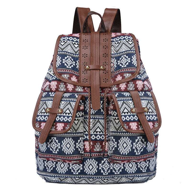 Ladies Bohemia Print School Backpack | Dotflakes