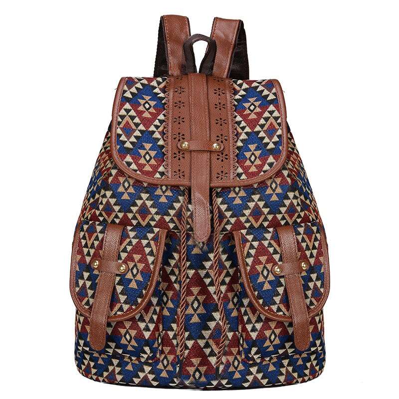 Ladies Bohemia Print School Backpack | Dotflakes