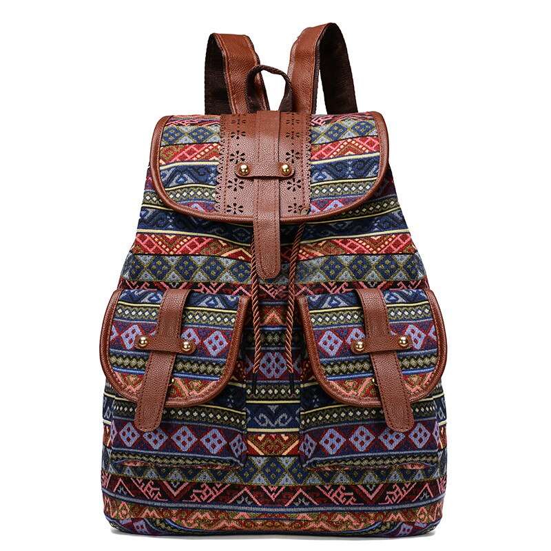 Ladies Bohemia Print School Backpack | Dotflakes