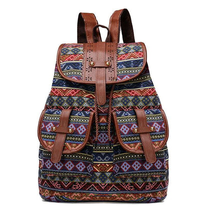 Ladies Bohemia Print School Backpack | Dotflakes