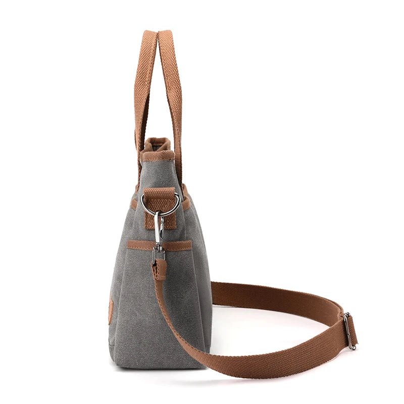 Ladies Canvas Messenger Tote Bag | Dotflakes