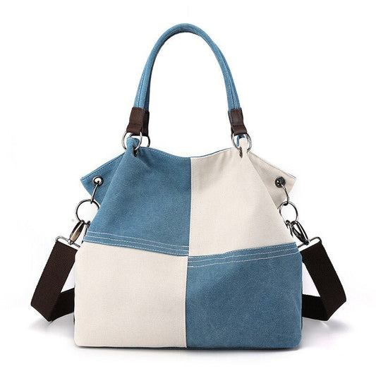 Ladies Contrast Bicolor Trendy Tote Bag | Dotflakes