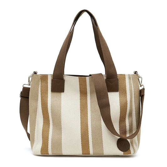 Ladies Fabric Stripped Luxury Tote | Dotflakes