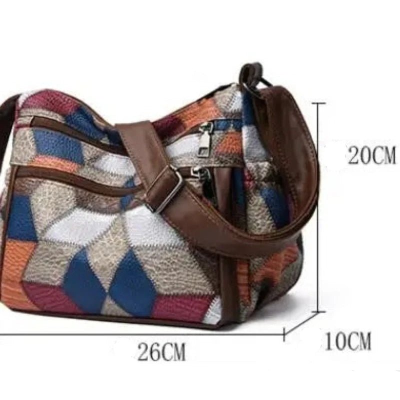 Ladies Geometric Color Contrast Travel Crossbody Bag | Dotflakes