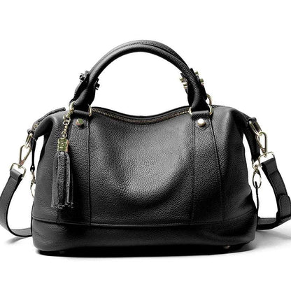 Ladies Leather Large Capacity Multi - compartment Handbag | Dotflakes