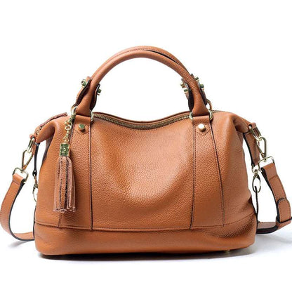 Ladies Leather Large Capacity Multi - compartment Handbag | Dotflakes