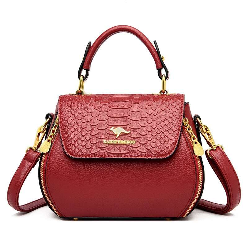 Ladies Leather Solid Color Handbag | Dotflakes