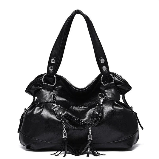 Ladies Leather Tassel Shoulder Handbag | Dotflakes