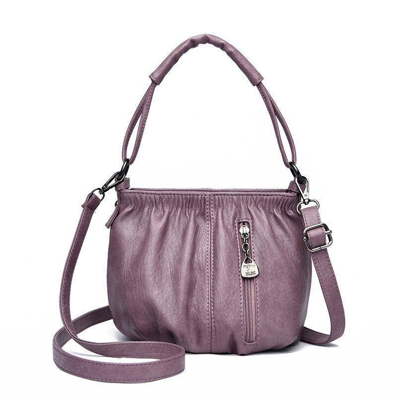 Ladies Soft Leather Modern Crossbody Handbag | Dotflakes