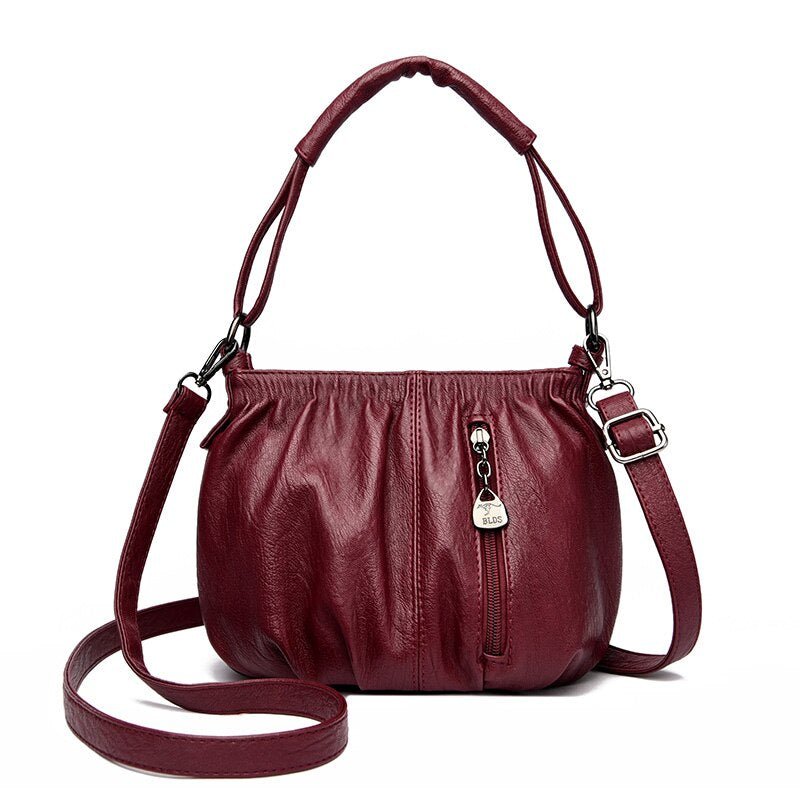 Ladies Soft Leather Modern Crossbody Handbag | Dotflakes