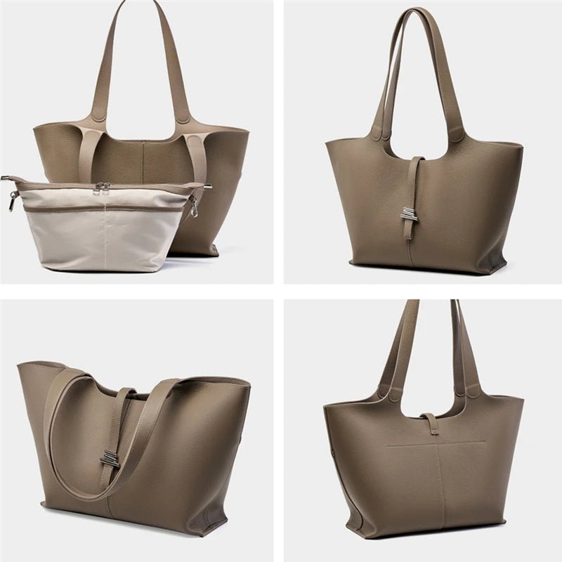 Ladies Trapeze Genuine Leather Tote | Dotflakes