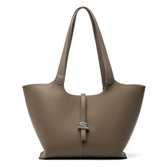 Ladies Trapeze Genuine Leather Tote | Dotflakes