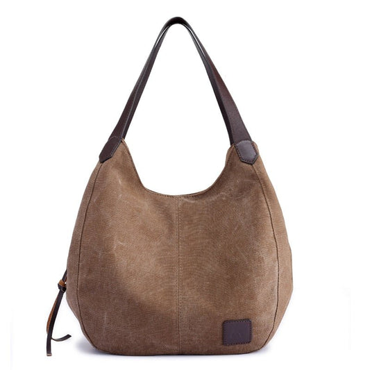 Ladies Vintage Canvas Shoulder Tote Bag | Dotflakes