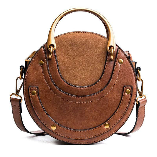 Ladies Vintage Stitching Small Round Crossbody Bag | Dotflakes