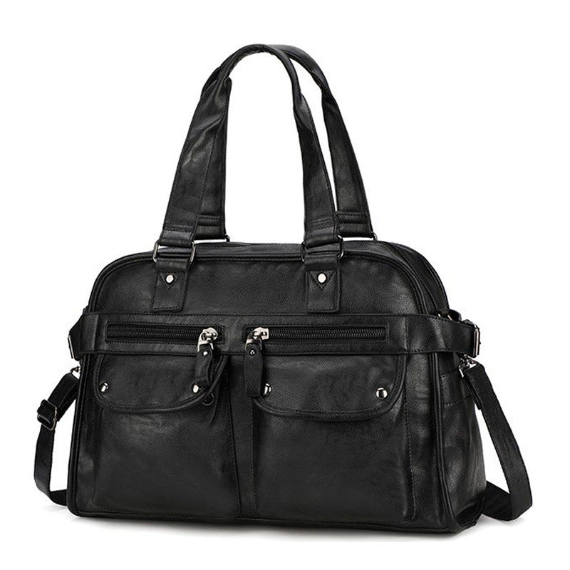 Men's Double Front Pocket Leather Handbag | Dotflakes