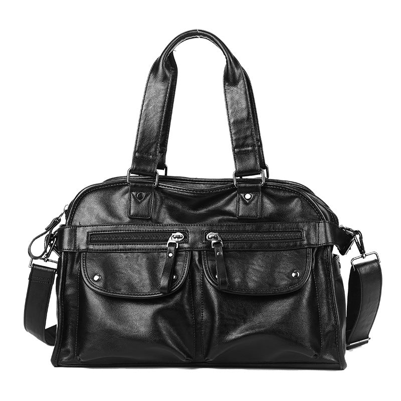 Men's Double Front Pocket Leather Handbag | Dotflakes