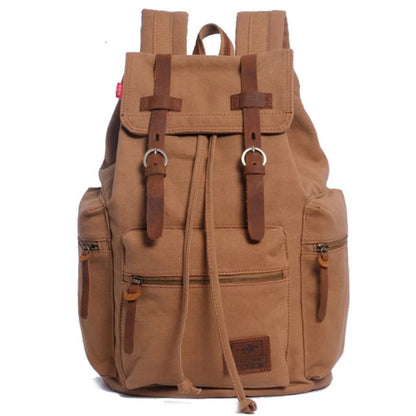 Men's Vintage Solid Color Fabric Backpack | Dotflakes