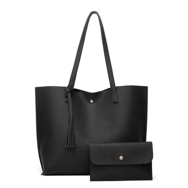 Solid Color Large Capacity Tassel Tote Bags | Dotflakes