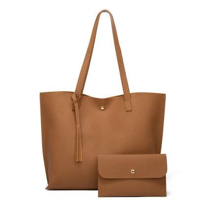 Solid Color Large Capacity Tassel Tote Bags | Dotflakes