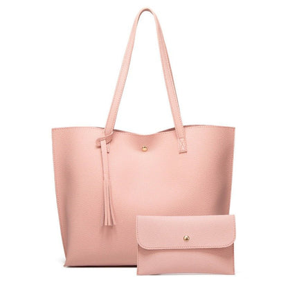 Solid Color Large Capacity Tassel Tote Bags | Dotflakes