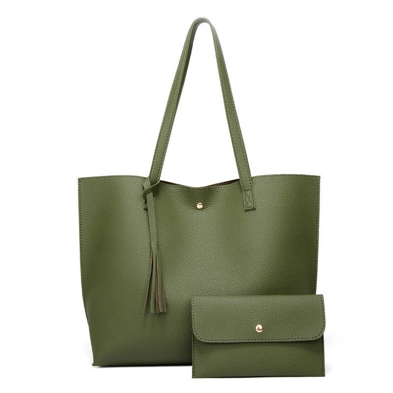 Solid Color Large Capacity Tassel Tote Bags | Dotflakes