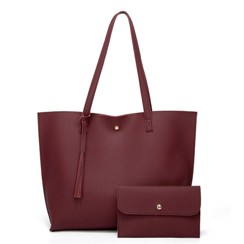 Solid Color Large Capacity Tassel Tote Bags | Dotflakes