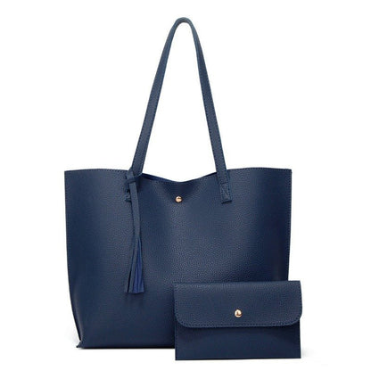 Solid Color Large Capacity Tassel Tote Bags | Dotflakes